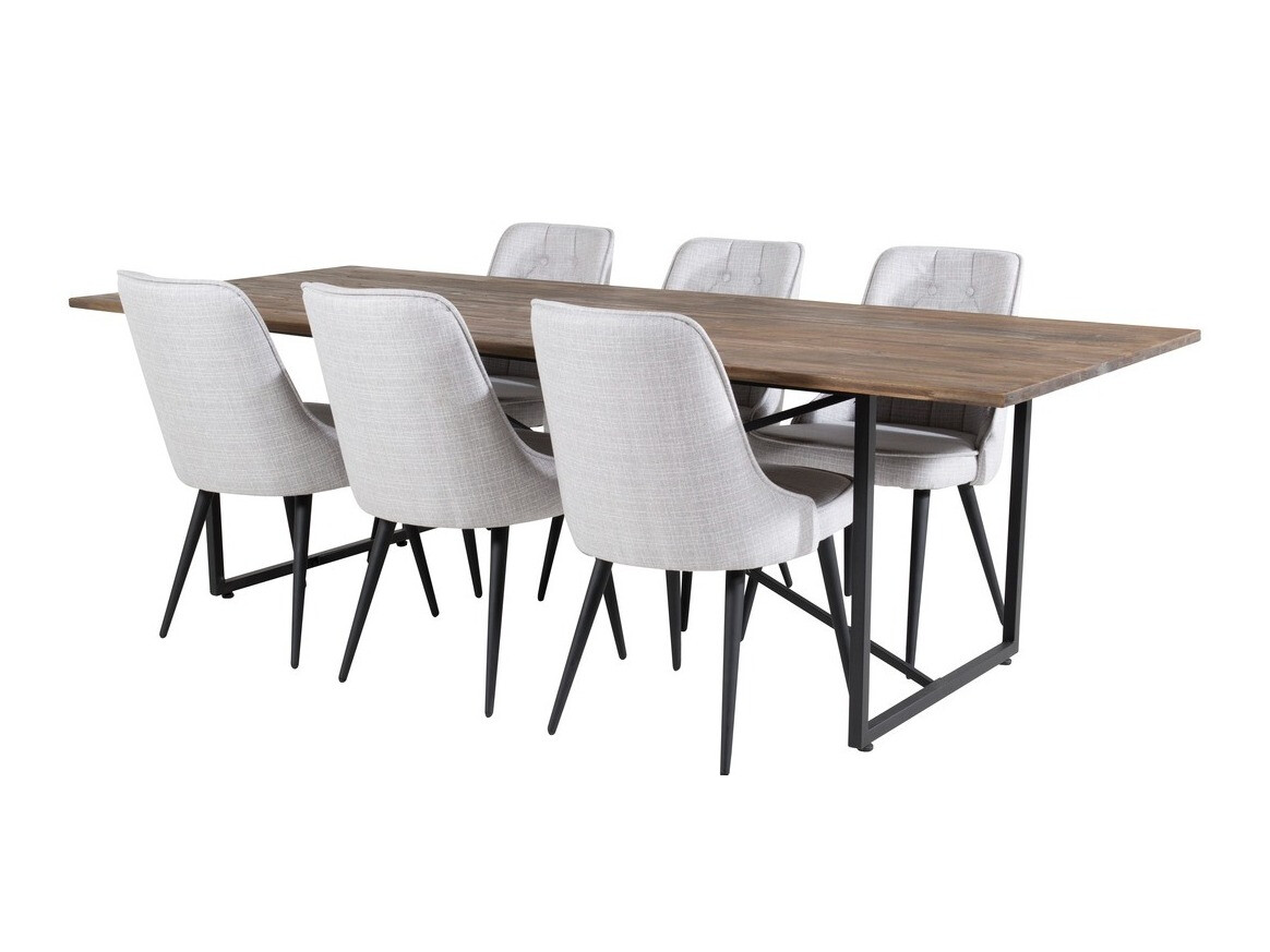 Маса и столове за трапезария Dallas 1865 (Черен + Светло сив)