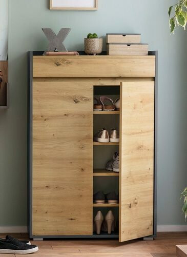 Етажерка за обувки Ruvciri 101 (Дъб + Антрацит)