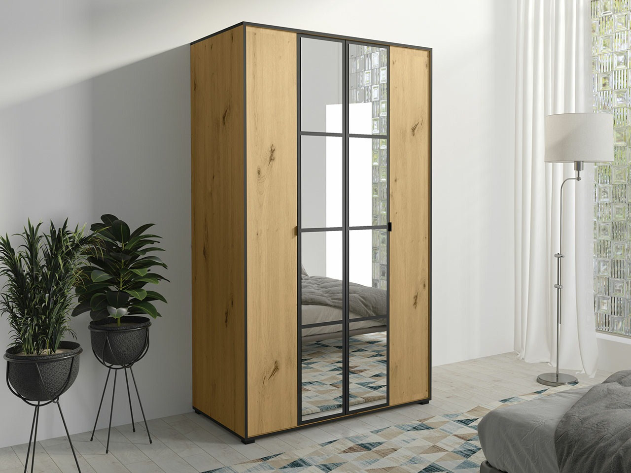 Гардероб Toledo 117 (Artisan дъб + Черен)