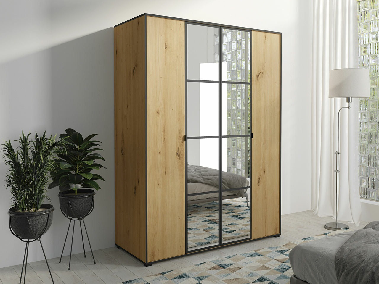 Гардероб Toledo 117 (Artisan дъб + Черен)