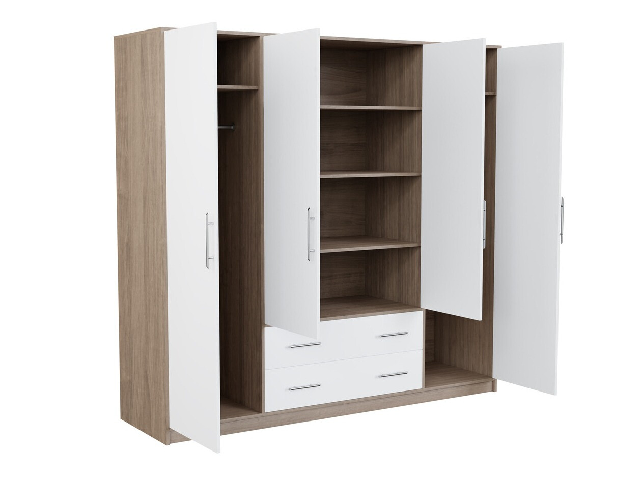 Гардероб Cavmero 100 (Сонома дъб + Бял)