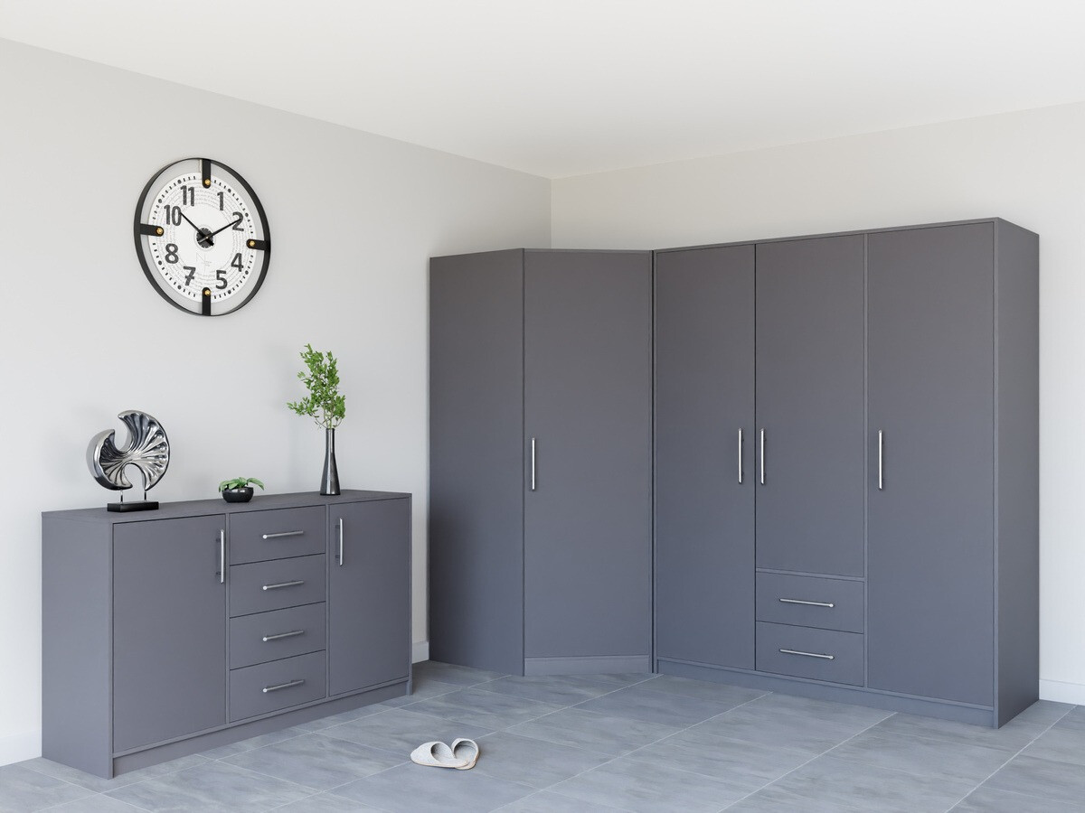 Ъглов гардероб Cavmero 106 (Антрацит)