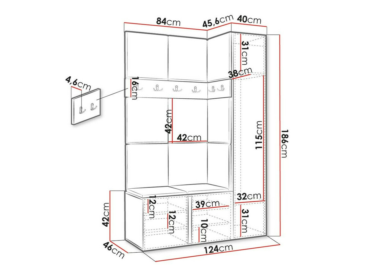 Комплект за антре Hartford 471 (Бял)
