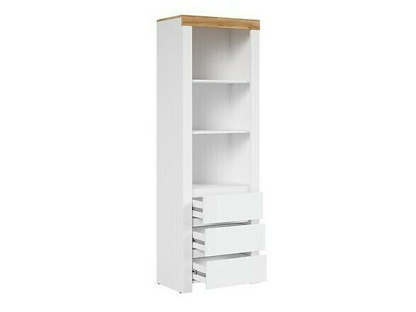 Етажерка Sonsoru 106 (Бял + Бял гланц + Дъб)