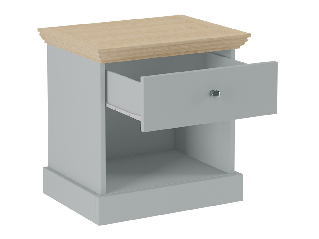 Нощно шкафче Lirveri 111 (Сив + Светъл дъб)