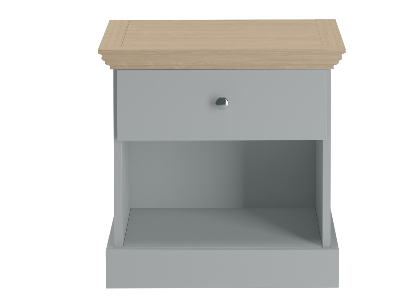 Нощно шкафче Lirveri 111 (Сив + Светъл дъб)