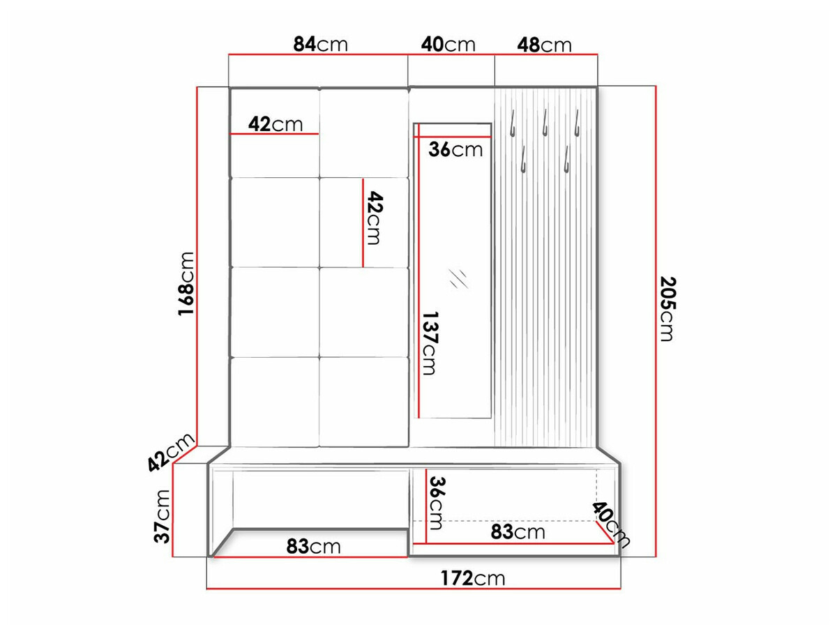 Комплект за антре Fabor (Artisan дъб + Manila 02)
