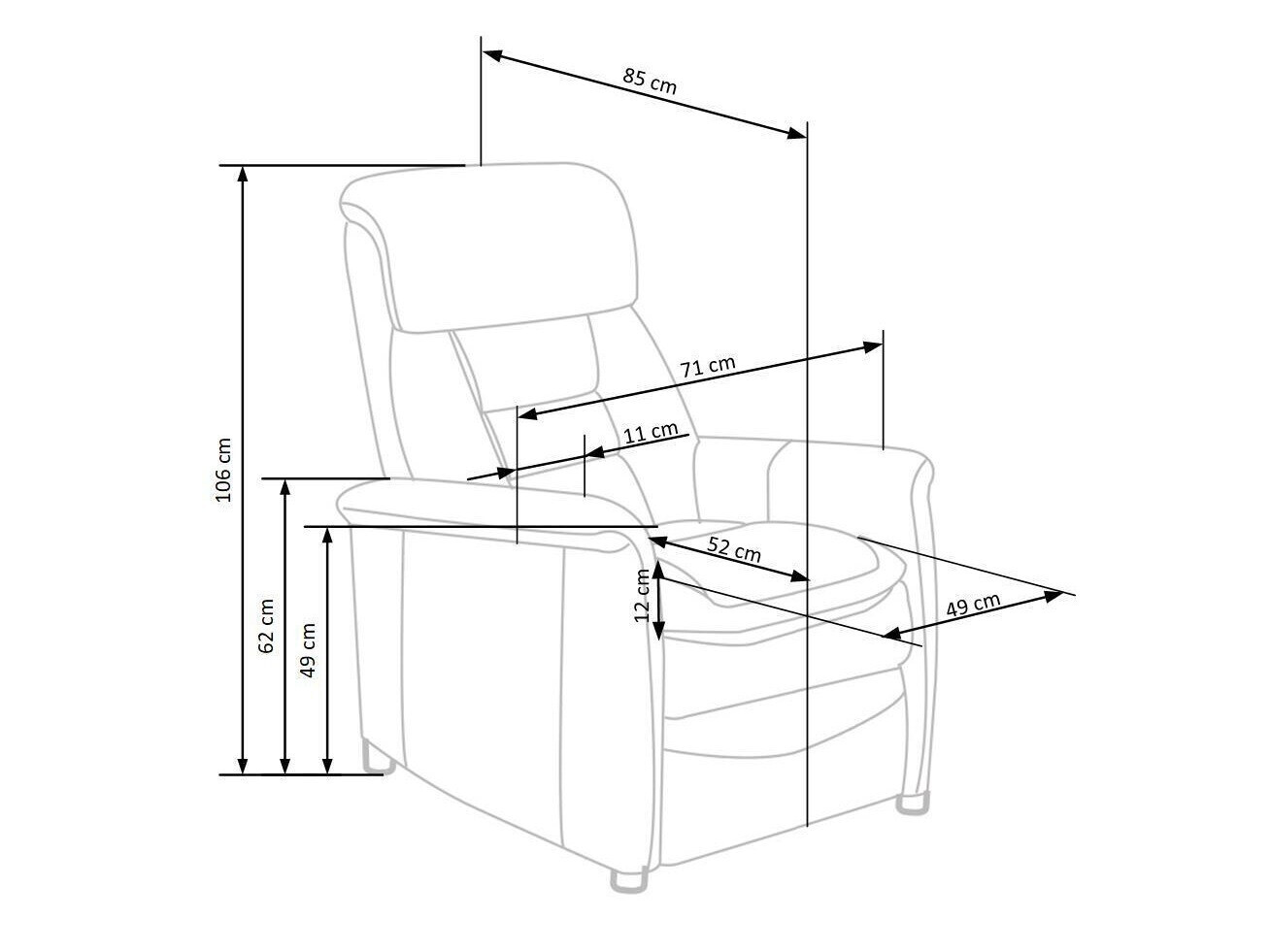 Реклайнер Houston 1030 (Сив)