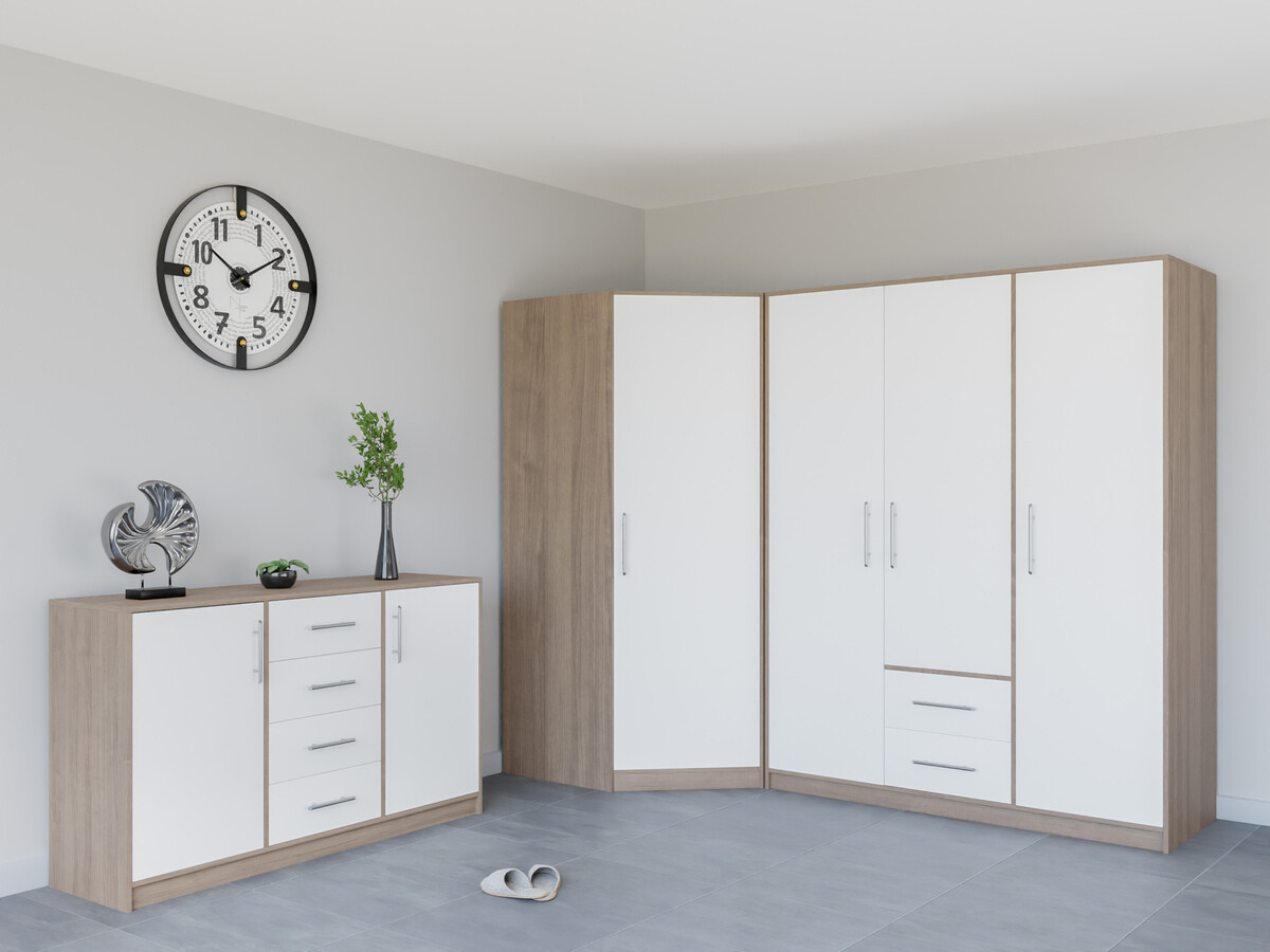 Гардероб Cavmero 102 (Сонома дъб + Бял)
