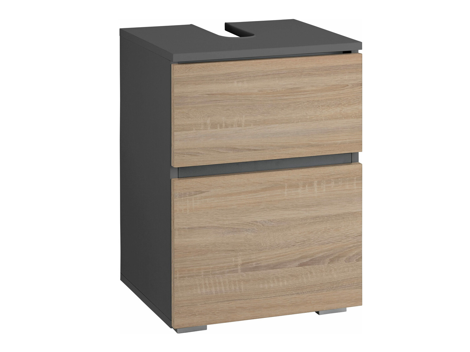 Стоящ шкаф за баня за мивка Soncamu 103 (Антрацит + Дъб)