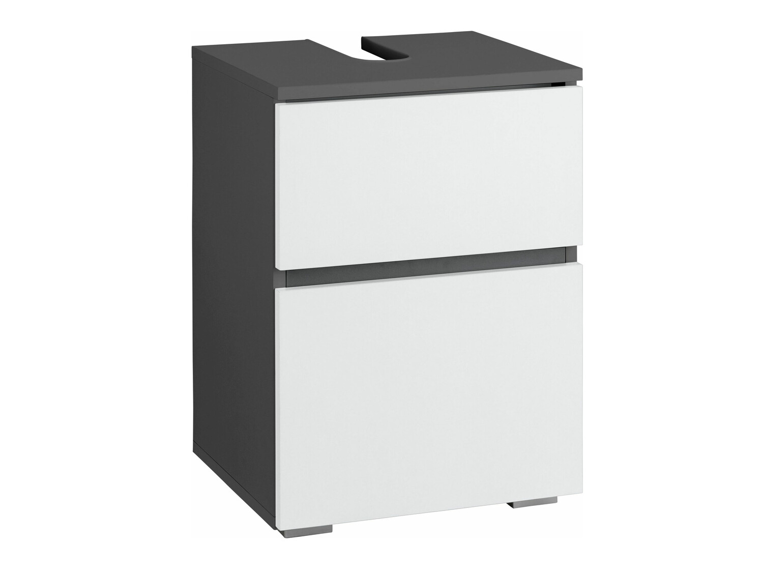 Стоящ шкаф за баня за мивка Soncamu 103 (Бял + Антрацит)