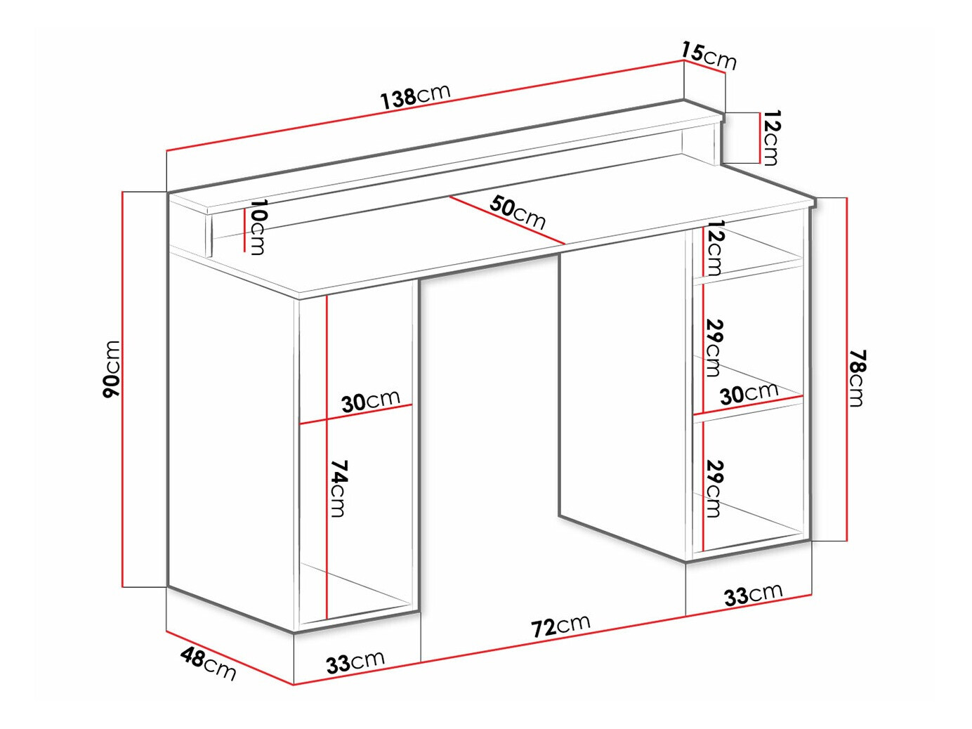 Геймърско бюро Lila (Бял)