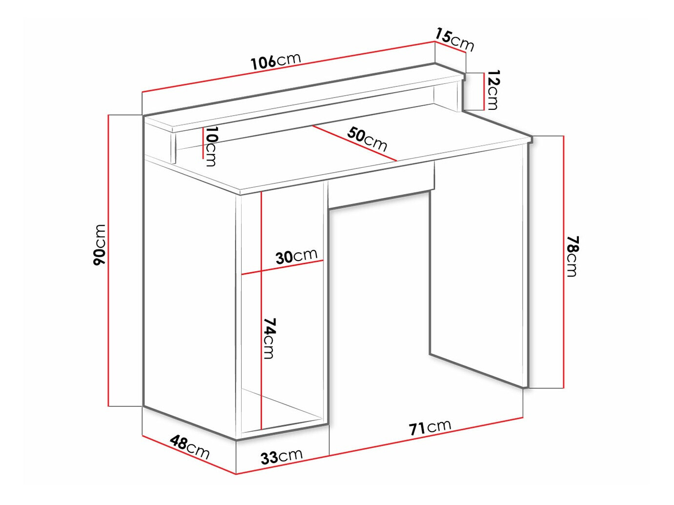 Геймърско бюро Lila I (Бял)