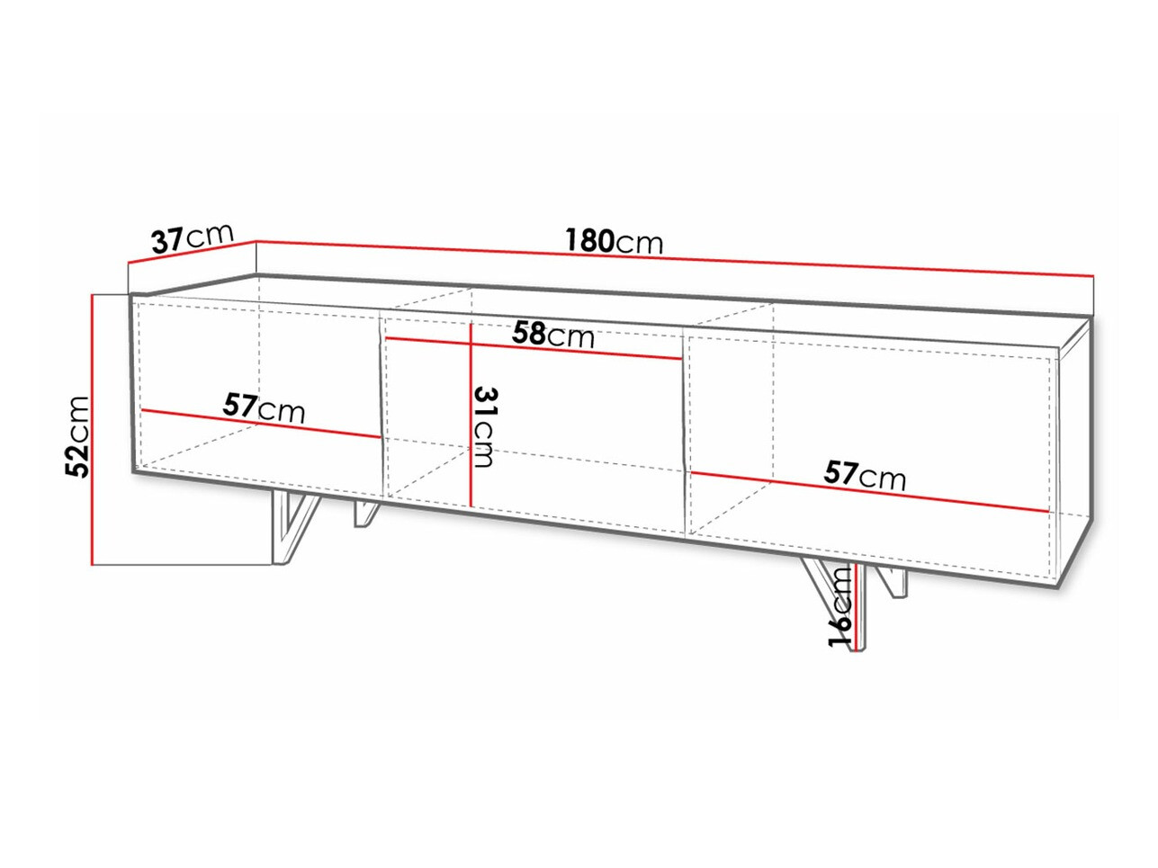 ТВ шкаф Mavmave 100 (Бял + Бял гланц)