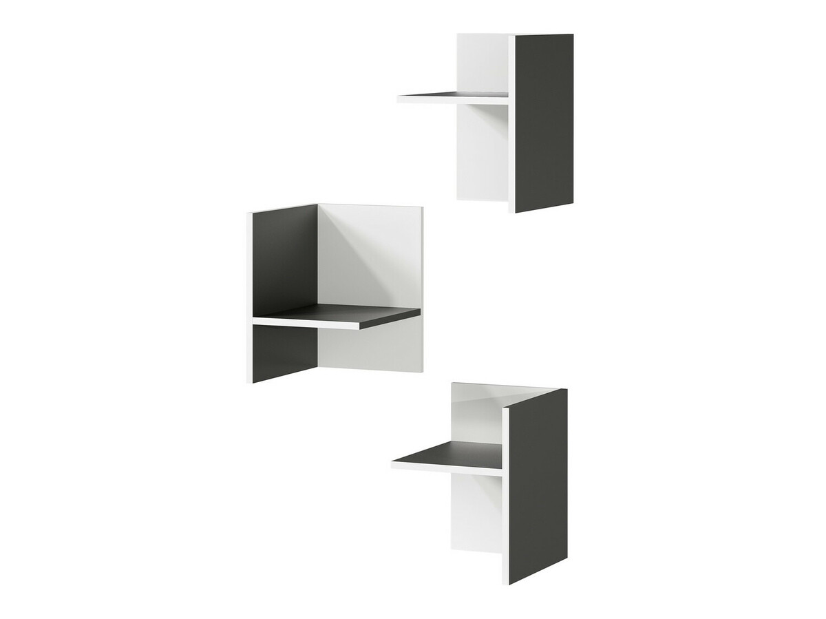 Комплект етажерки Fivcalu 104 (Бял + Графит)