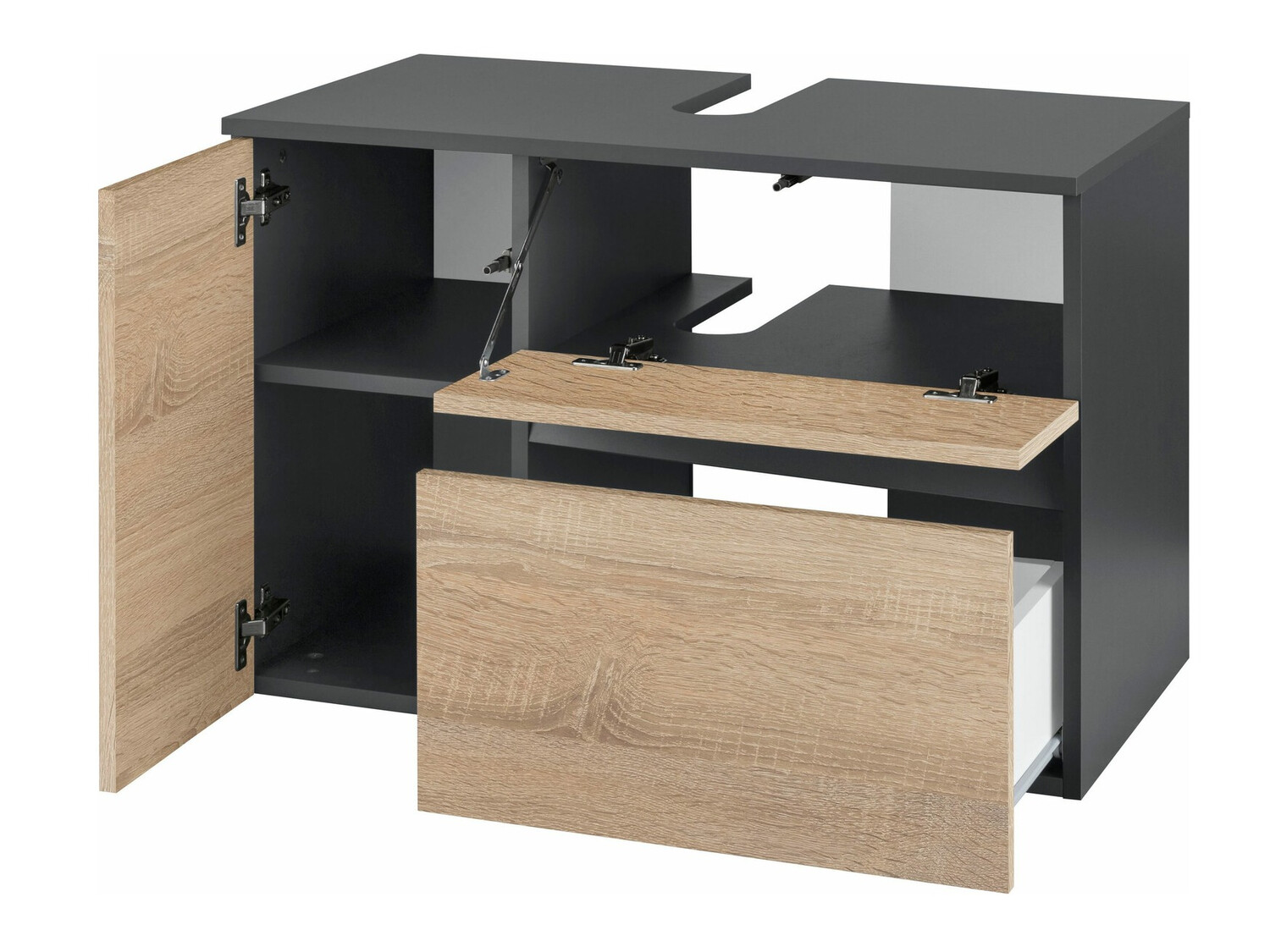 Окачен шкаф за мивка Soncamu 107 (Антрацит + Дъб)