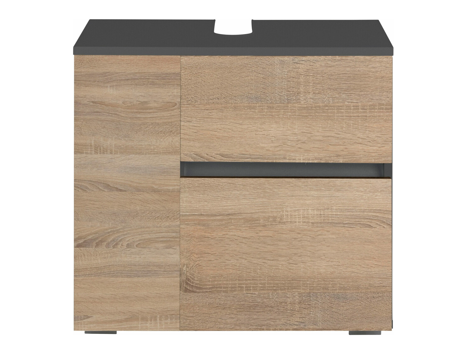 Стоящ шкаф за баня за мивка Soncamu 108 (Антрацит + Дъб)