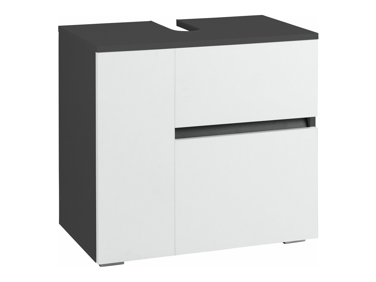 Стоящ шкаф за баня за мивка Soncamu 108 (Бял + Антрацит)