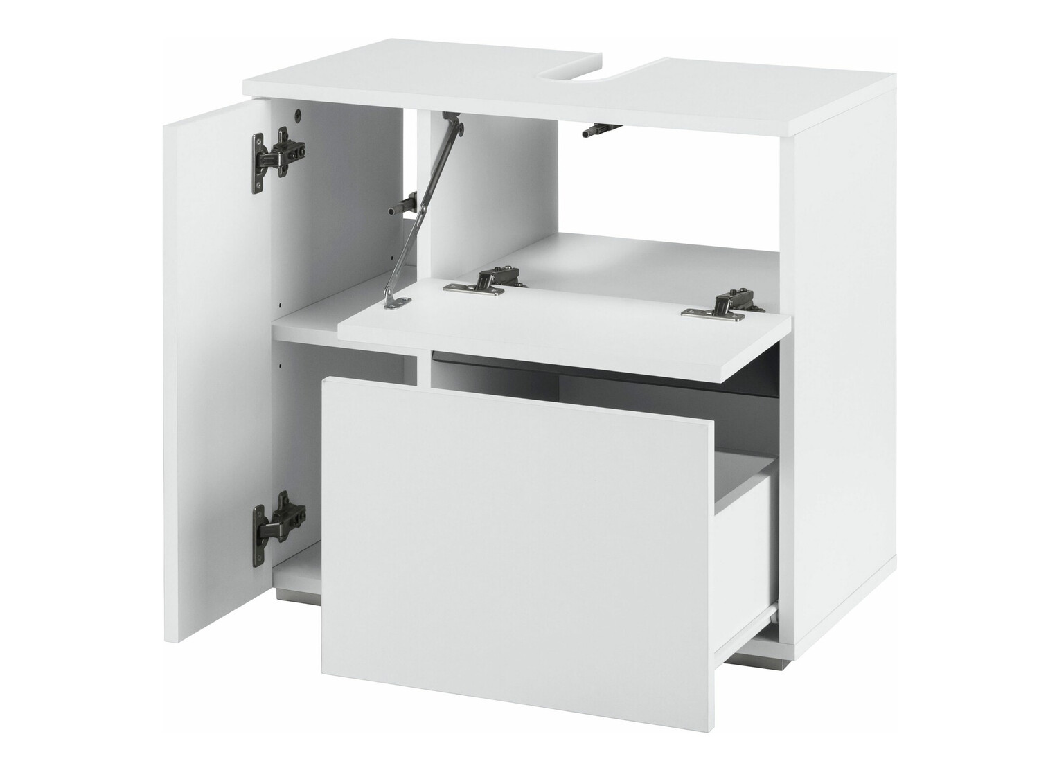 Стоящ шкаф за баня за мивка Soncamu 108 (Бял)