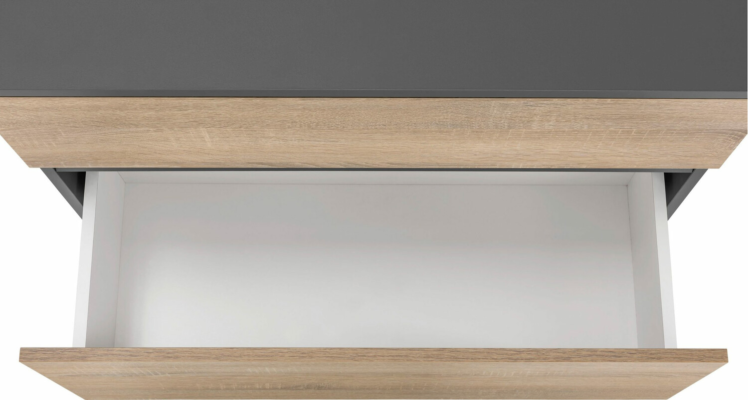 Стоящ шкаф за баня за мивка Soncamu 109 (Антрацит + Дъб)