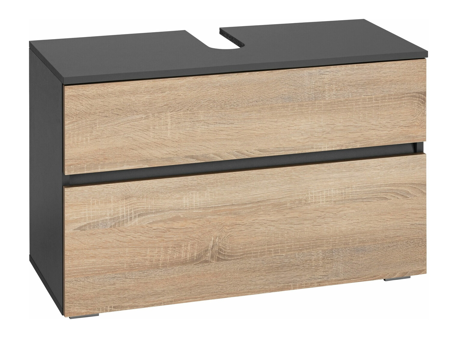 Стоящ шкаф за баня за мивка Soncamu 109 (Антрацит + Дъб)