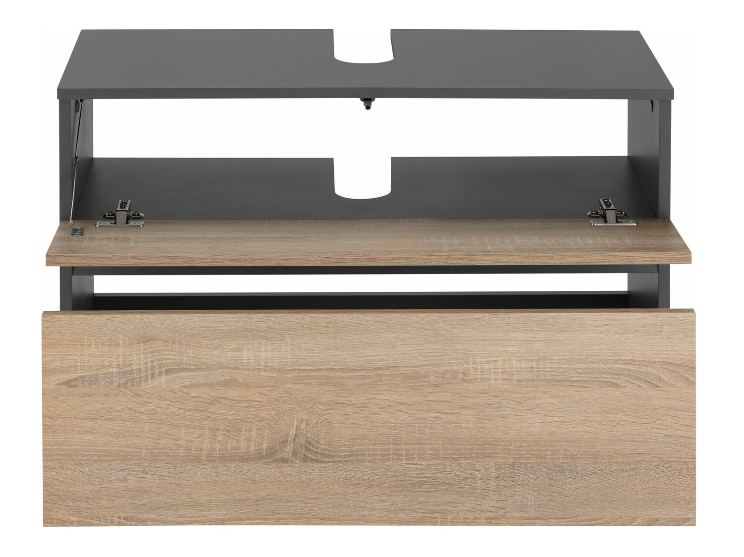 Стоящ шкаф за баня за мивка Soncamu 109 (Антрацит + Дъб)