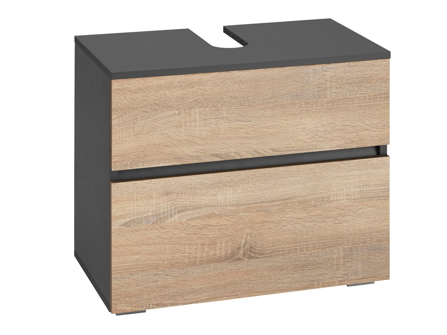 Стоящ шкаф за баня за мивка Soncamu 110 (Антрацит + Дъб)