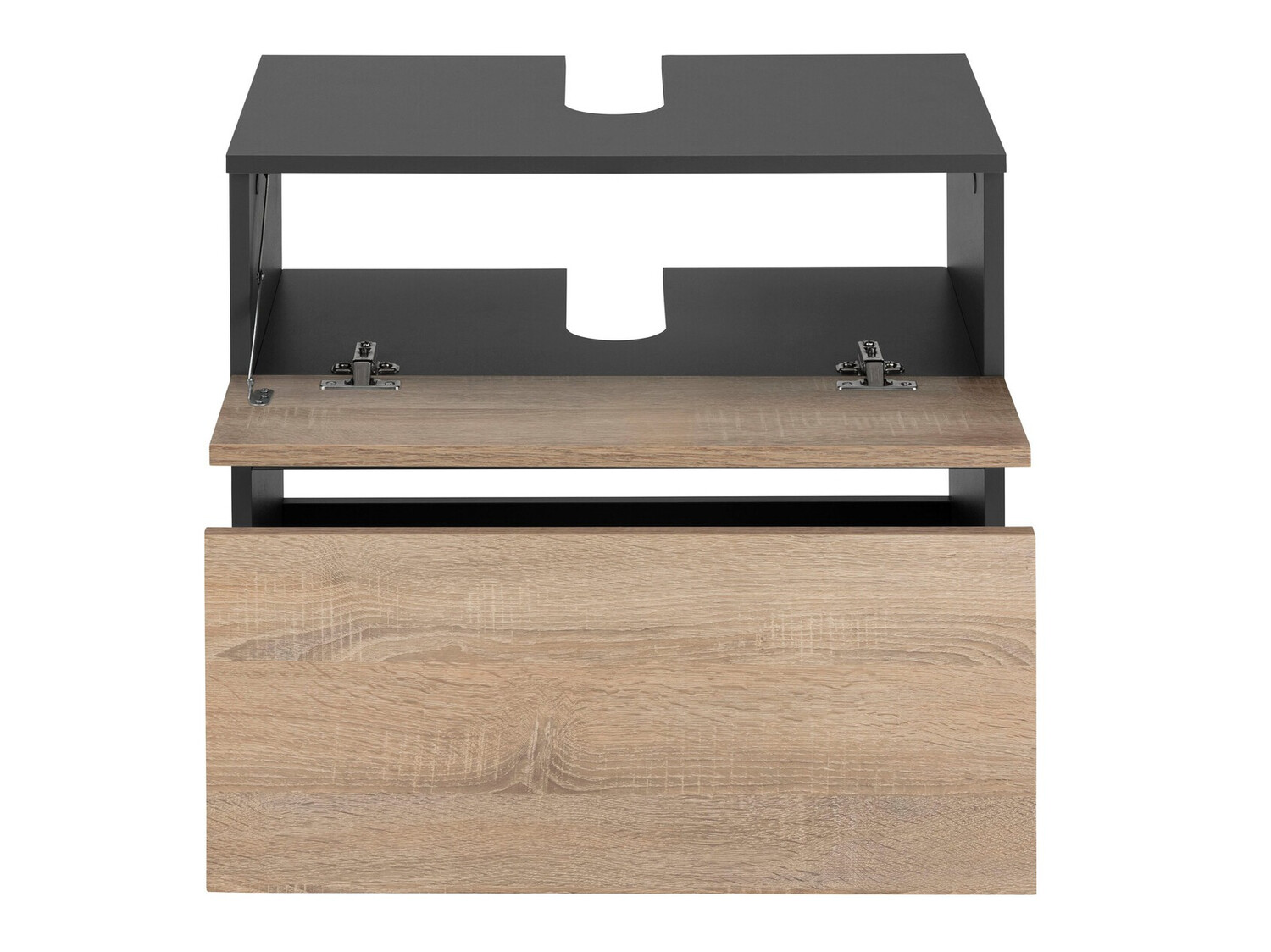 Стоящ шкаф за баня за мивка Soncamu 110 (Антрацит + Дъб)