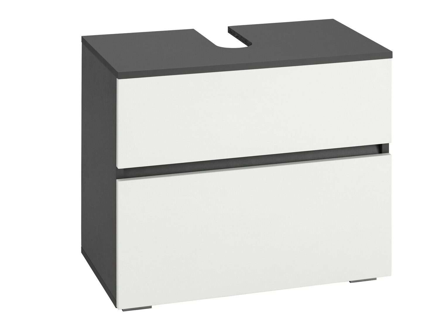 Стоящ шкаф за баня за мивка Soncamu 110 (Бял + Антрацит)