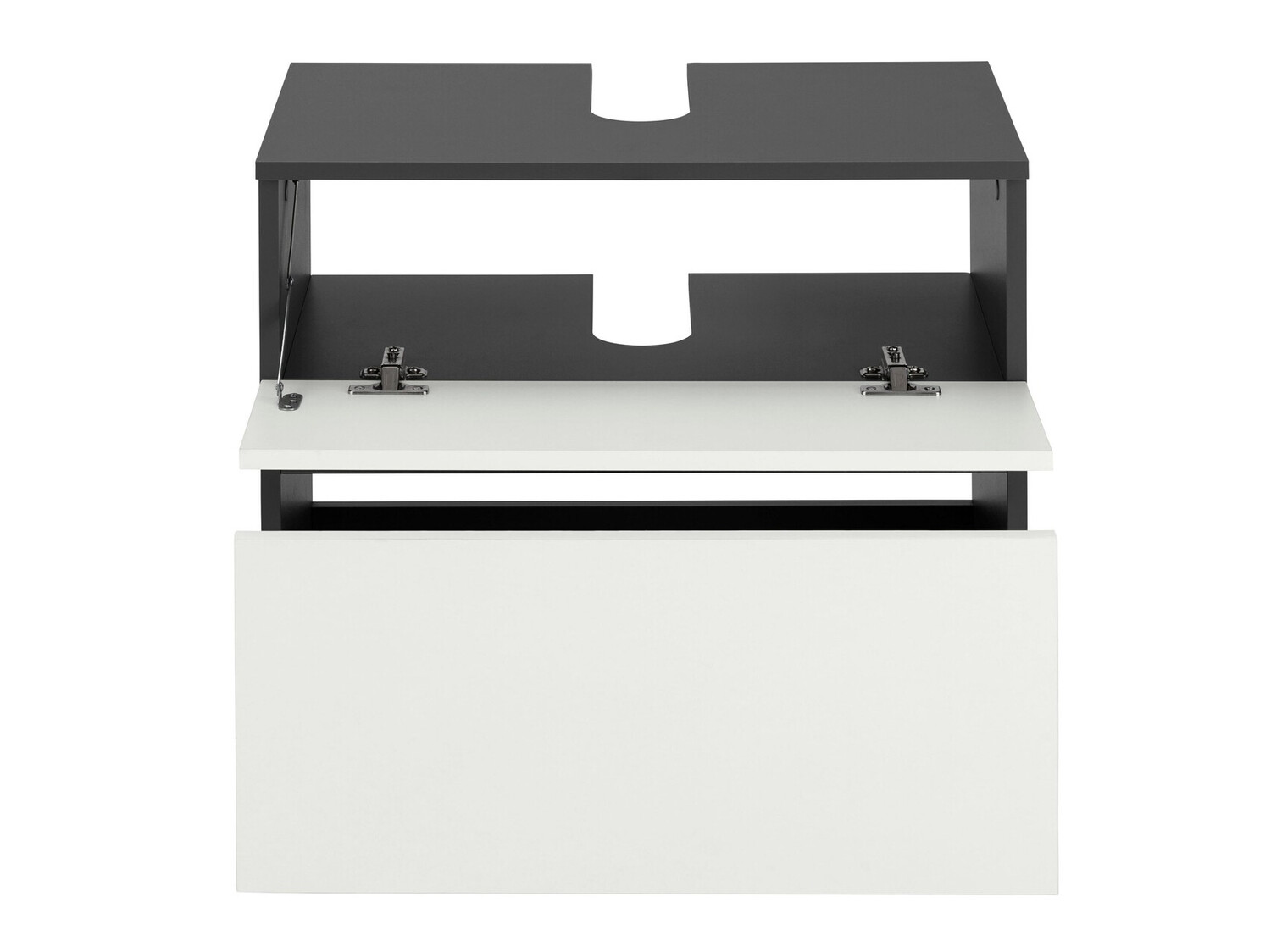 Стоящ шкаф за баня за мивка Soncamu 110 (Бял + Антрацит)