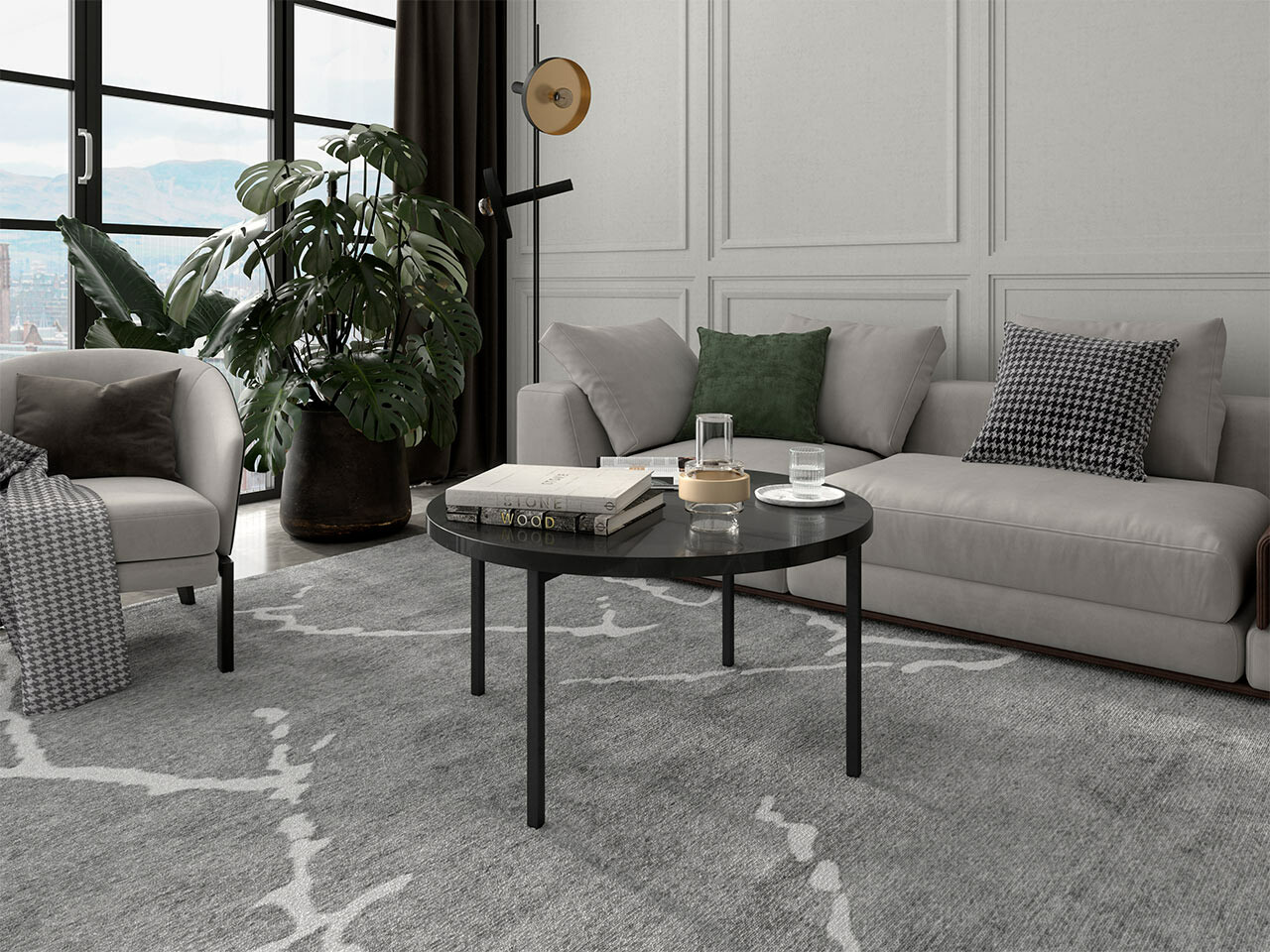 Масичка за кафе Providence 178 (Черен гланц + Черен)