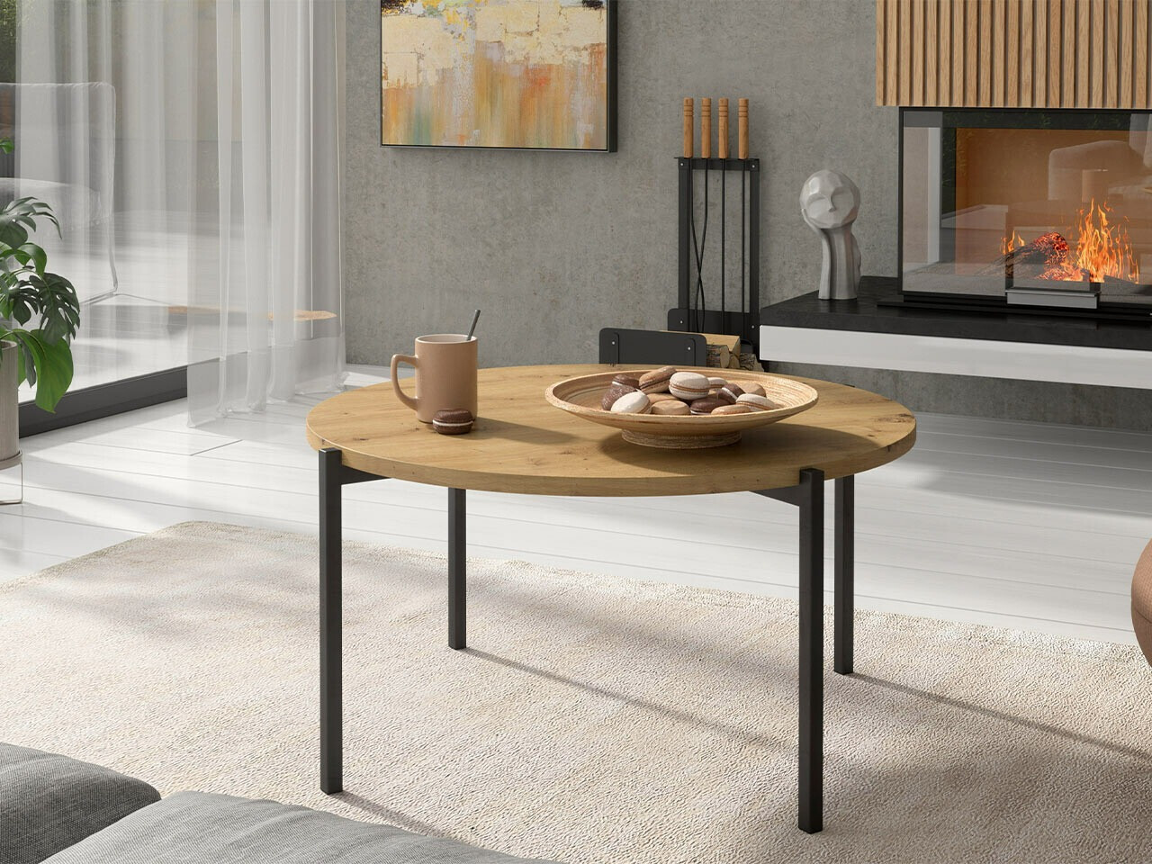 Масичка за кафе Providence 180 (Artisan дъб + Черен)