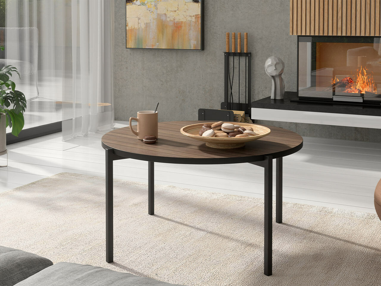 Масичка за кафе Providence 180 (Кафяв + Черен)