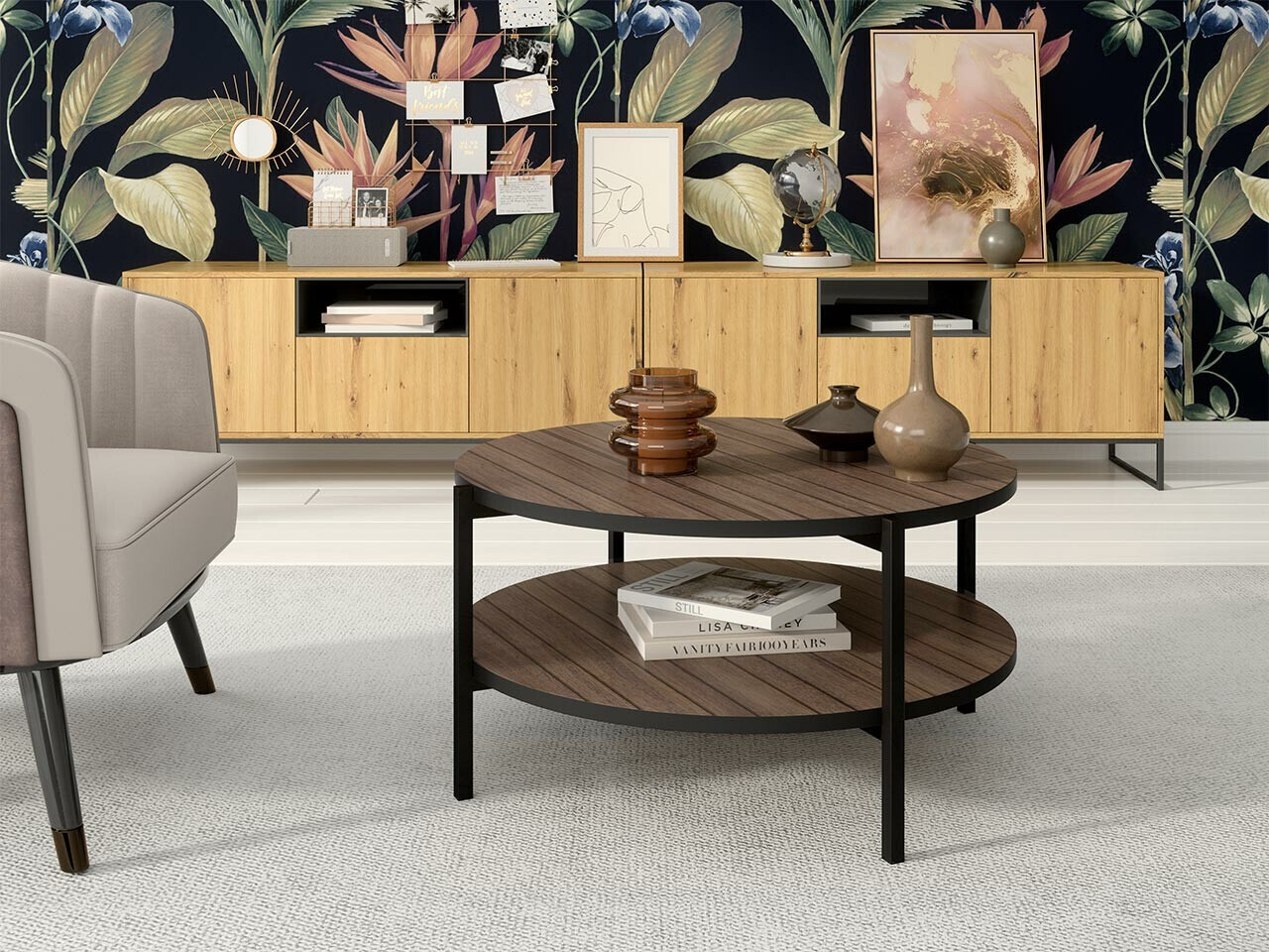 Масичка за кафе Providence 181 (Кафяв + Черен)