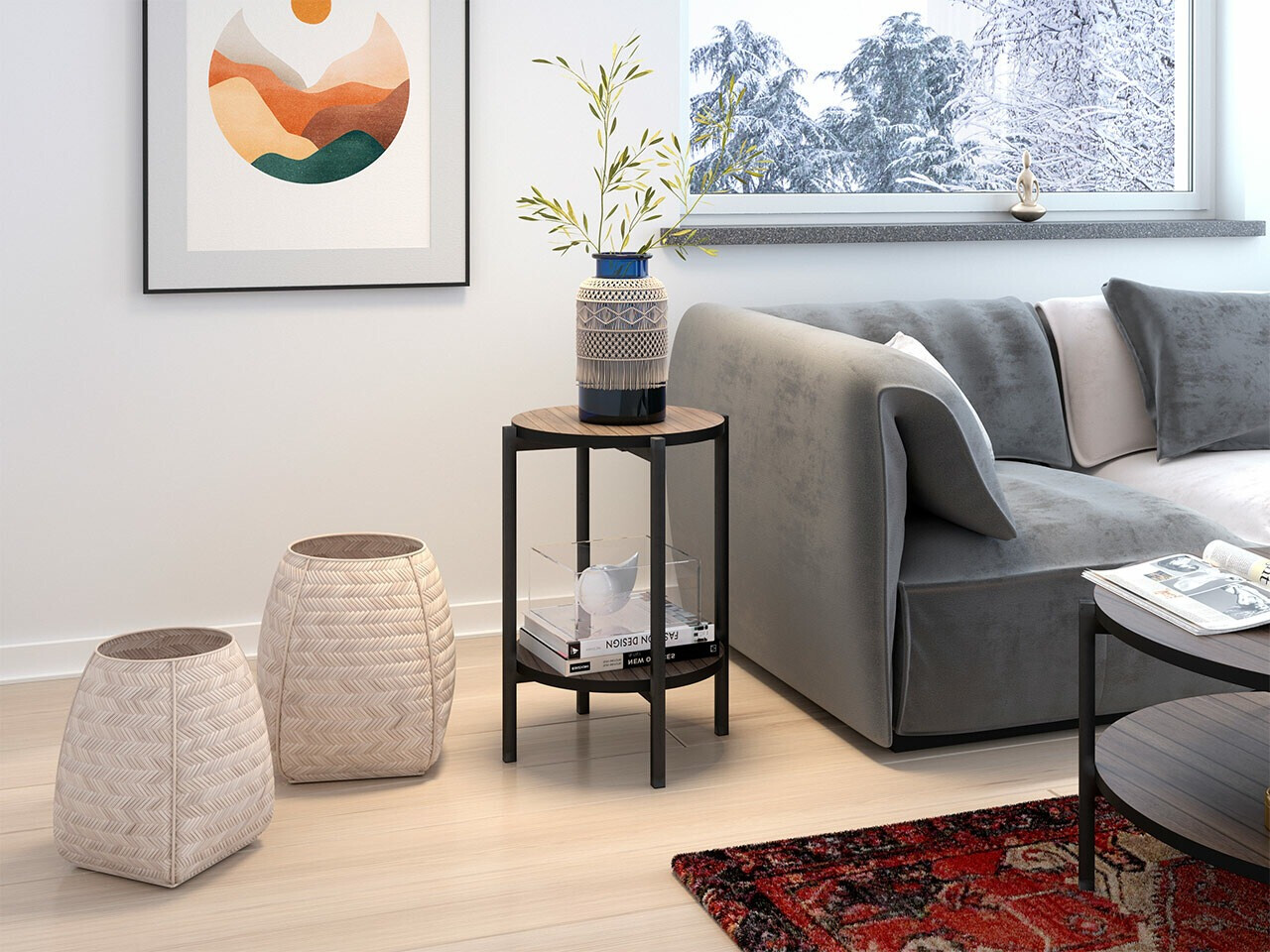 Помощна масичка Comfivo Cygnus (Кафяв + Черен)