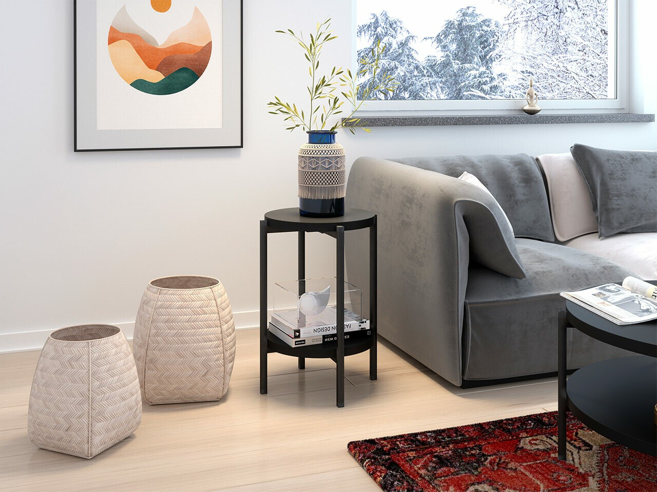 Помощна масичка Providence 179 (Черен)