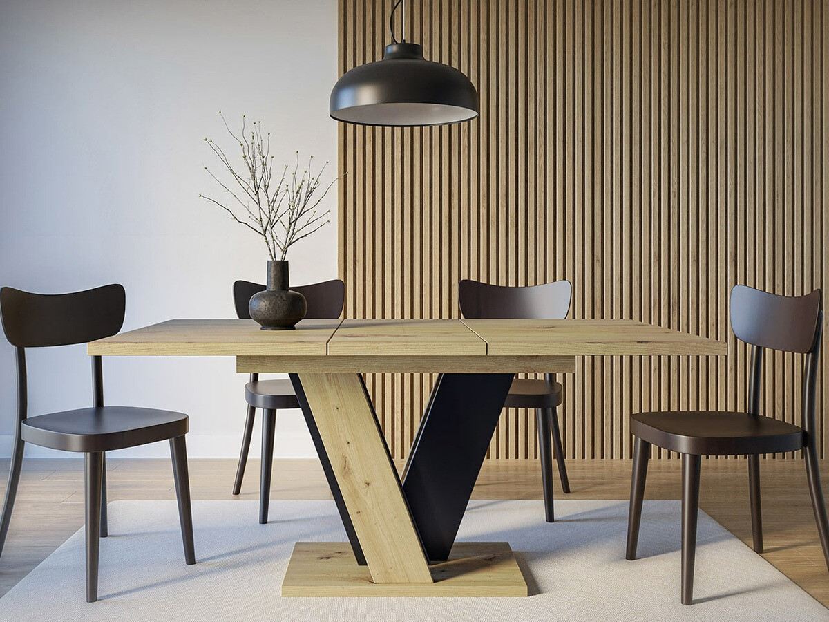 Маса Goodyear 125 (Artisan дъб + Черен)