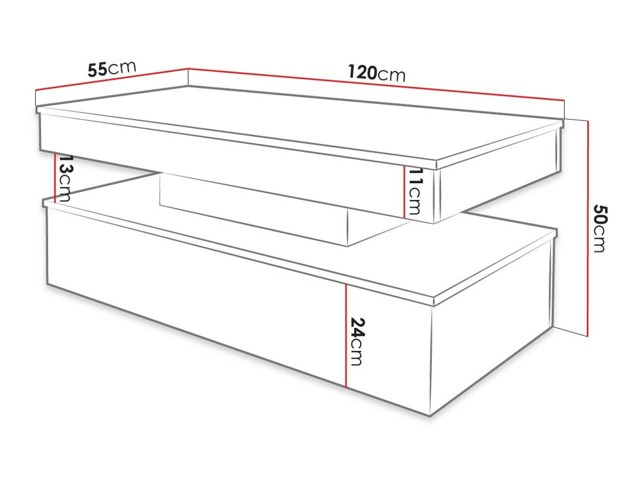 Масичка за кафе Monfero (Бял + Бял гланц)