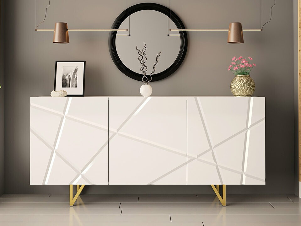 Шкаф Audis (Бял + Бял гланц)