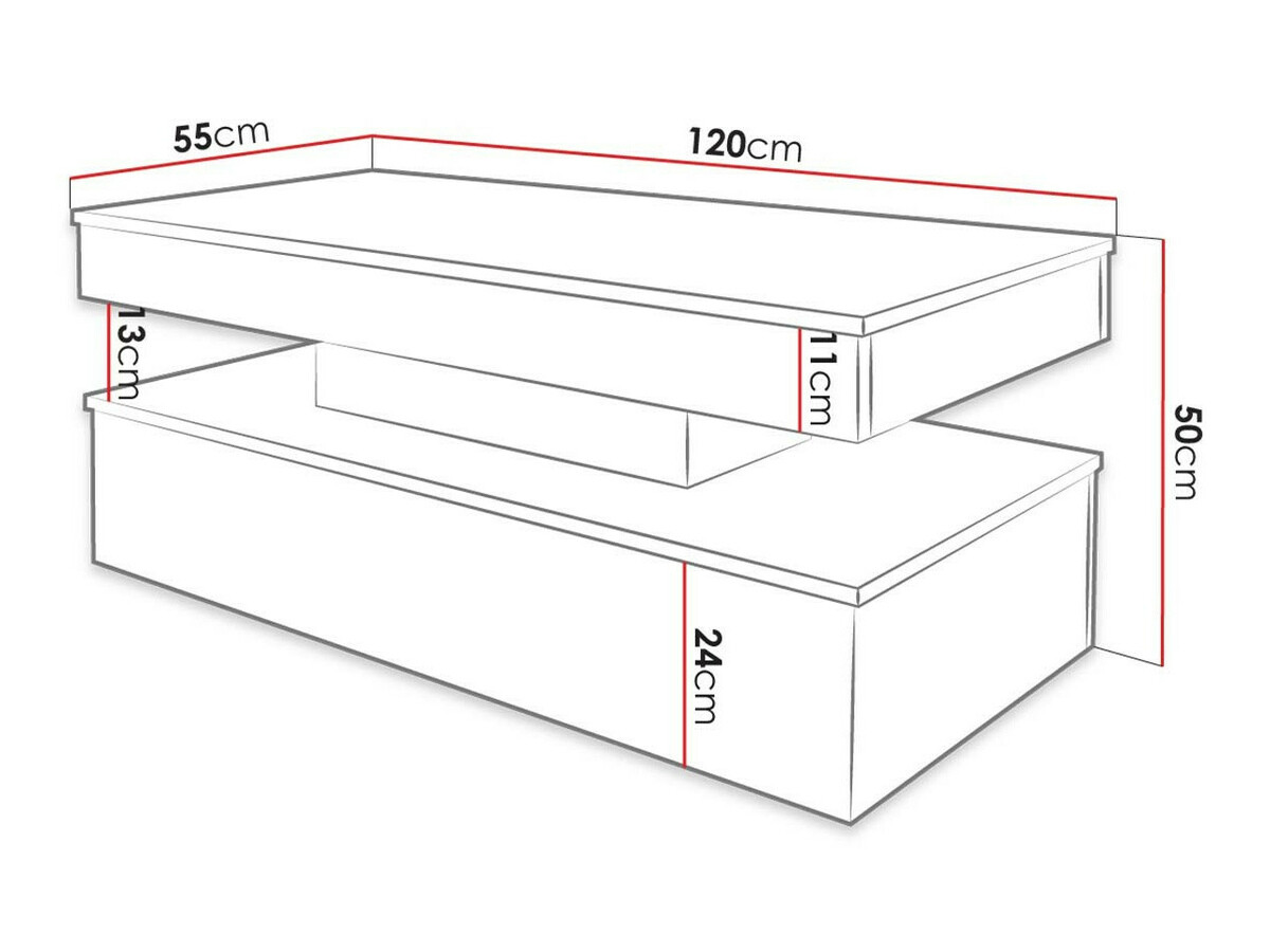 Масичка за кафе Monfero (Черен + Черен гланц)