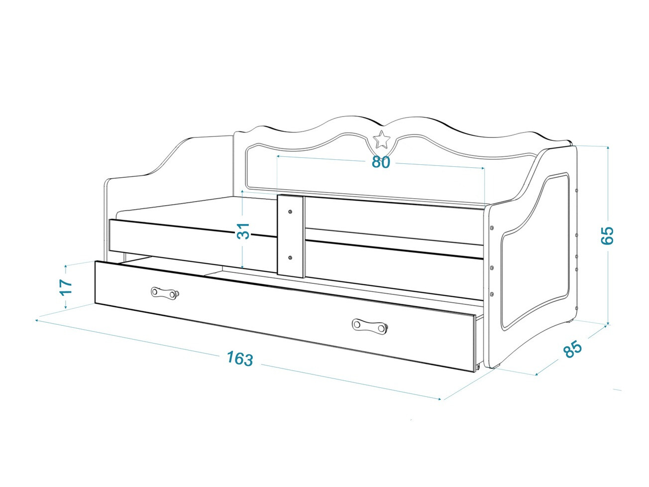 Легло Aurora 148 (Бял)