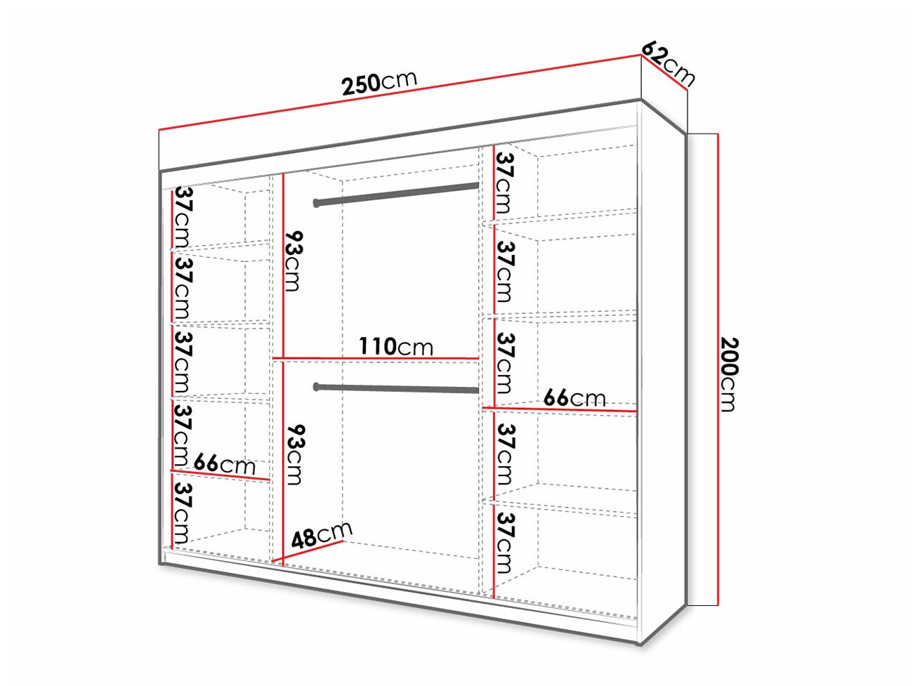 Гардероб Ferfere 102 (Бял)