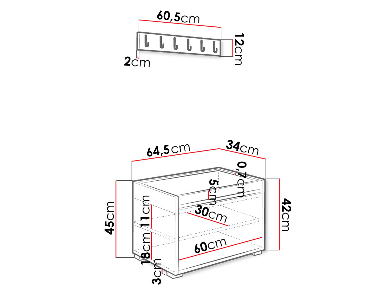 Комплект за антре Comfivo Pinus VI (Бял + Manila 32)