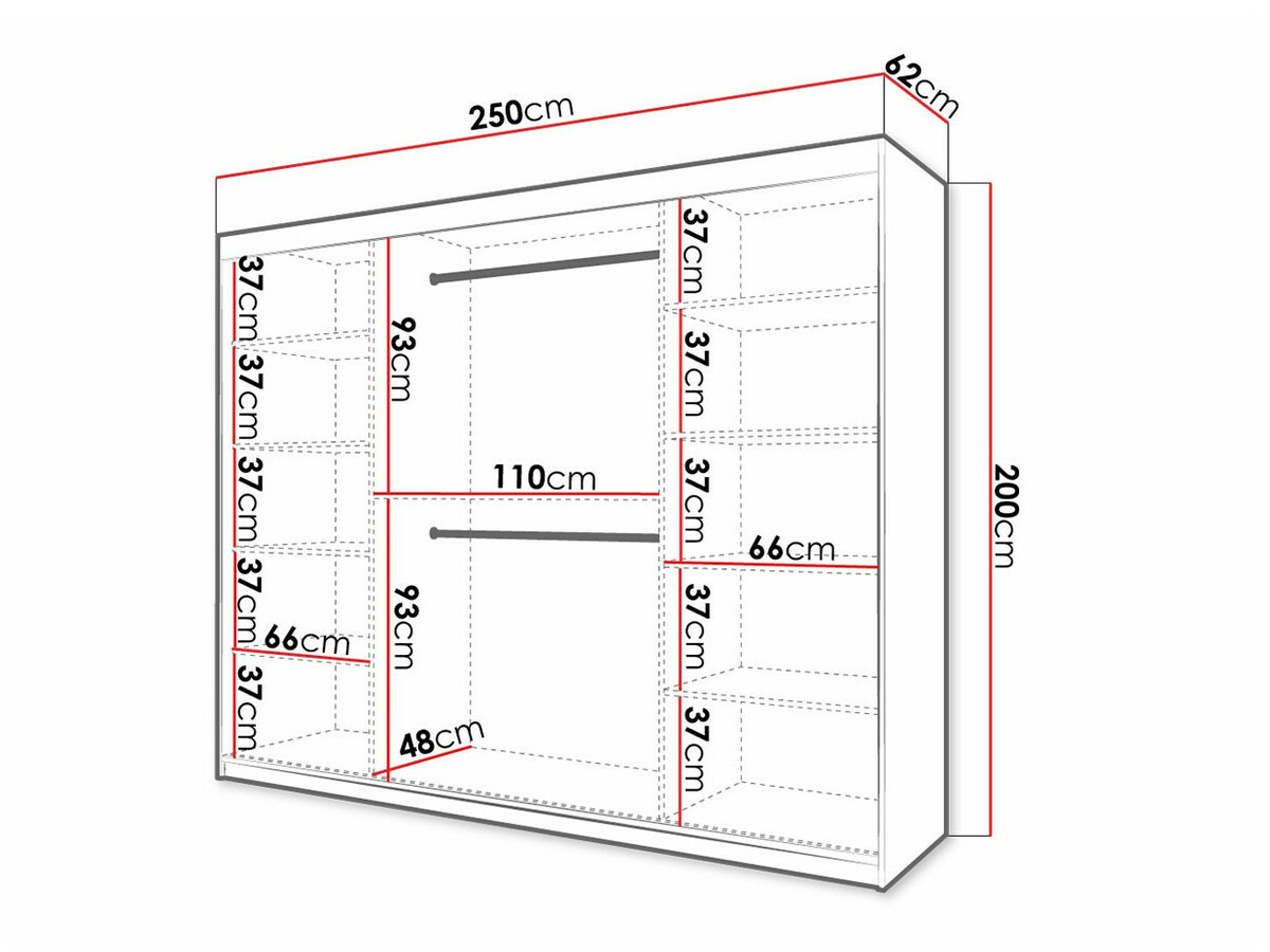 Гардероб Anulio II (Черен)