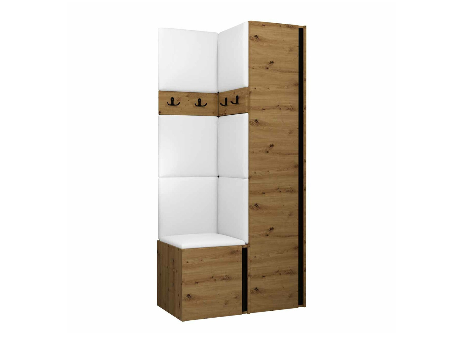 Комплект за антре Pinis XXIV (Artisan дъб + Черен)