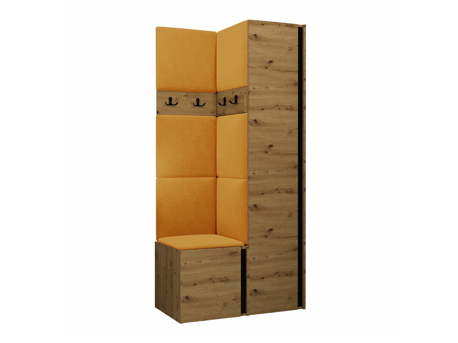 Комплект за антре Pinis XXIV (Artisan дъб + Черен)