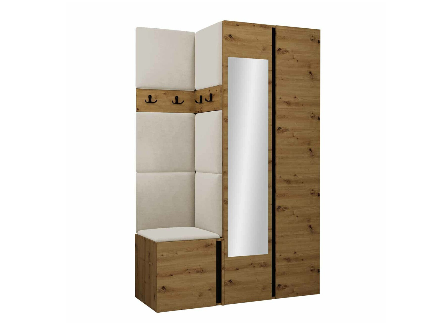 Комплект за антре Pinis XXVI (Artisan дъб + Черен)