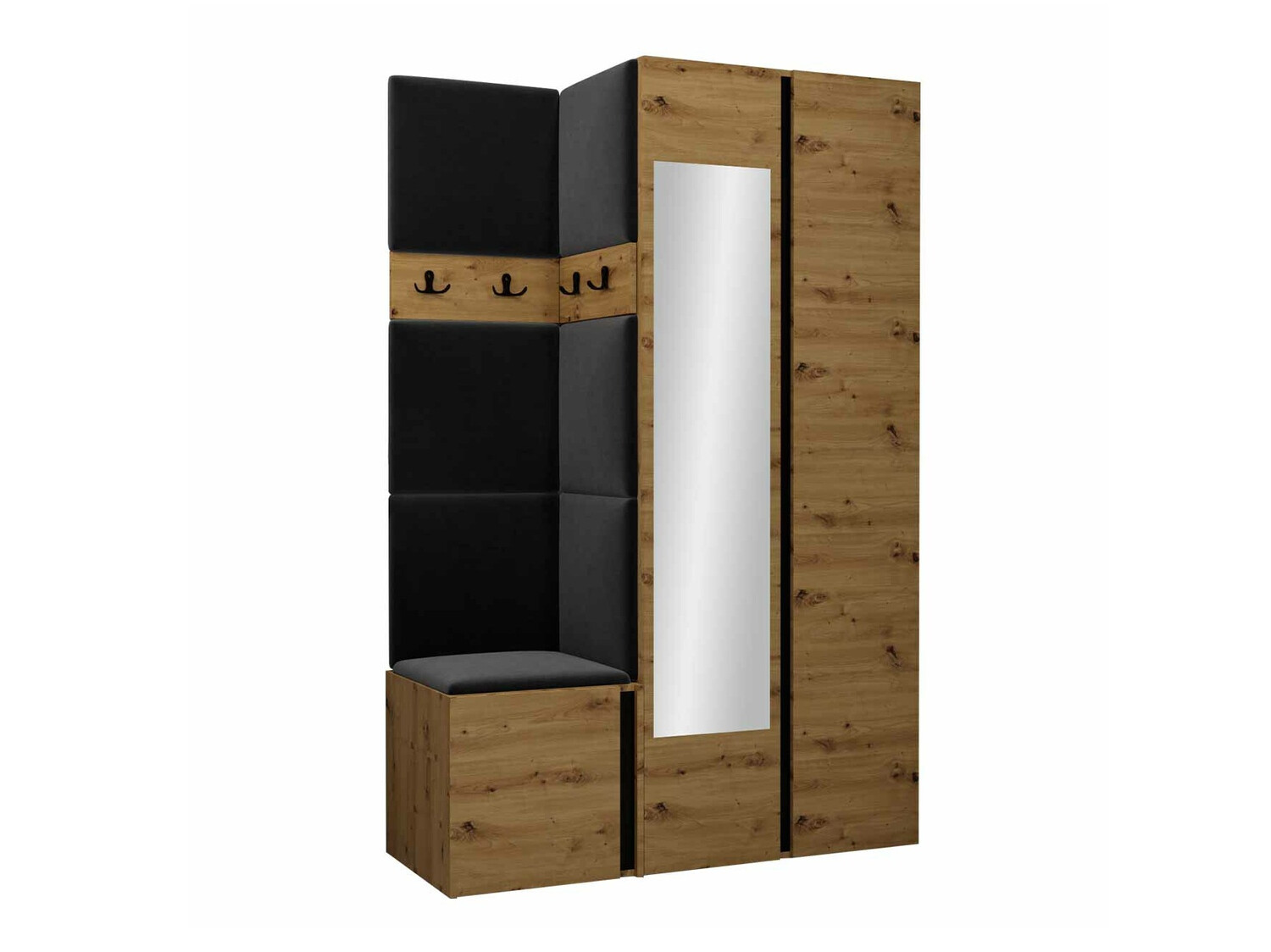 Комплект за антре Pinis XXVI (Artisan дъб + Черен)