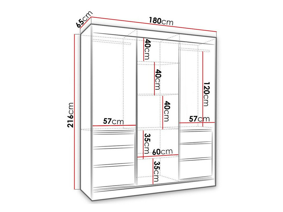Гардероб Toledo 120 (Бял)