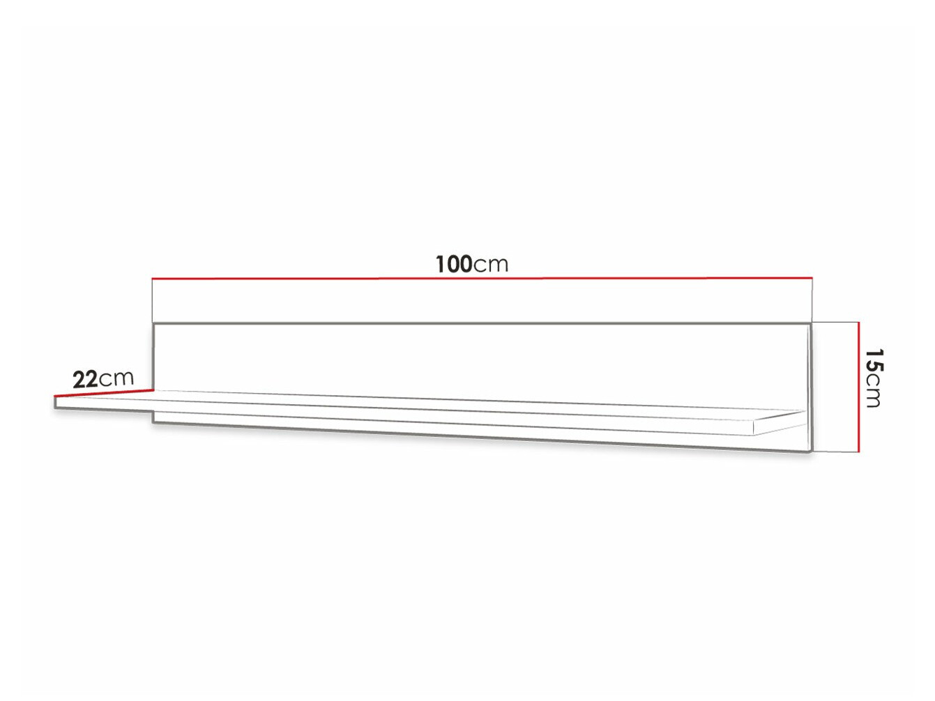 Стенна етажерка Anulio (Черен)